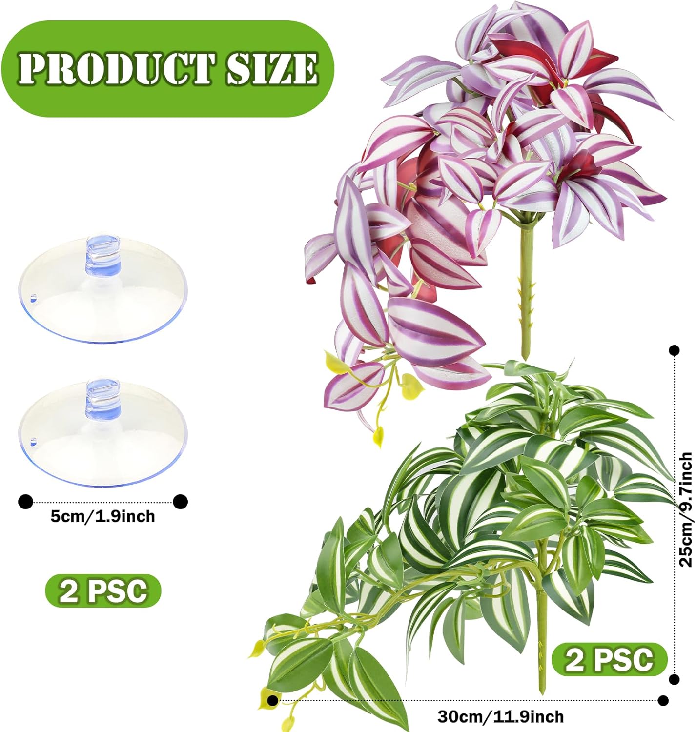 QUOZUO 2 Pack Reptilienpflanzen für Terrarium - Bild 2