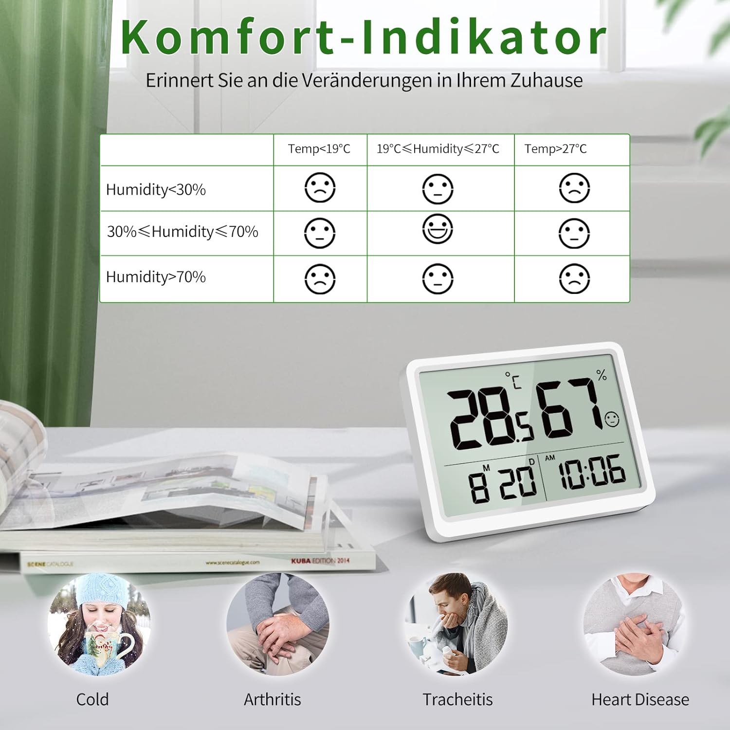 DOOMAY Digitales Thermo-Hygrometer Terrarium - Bild 3