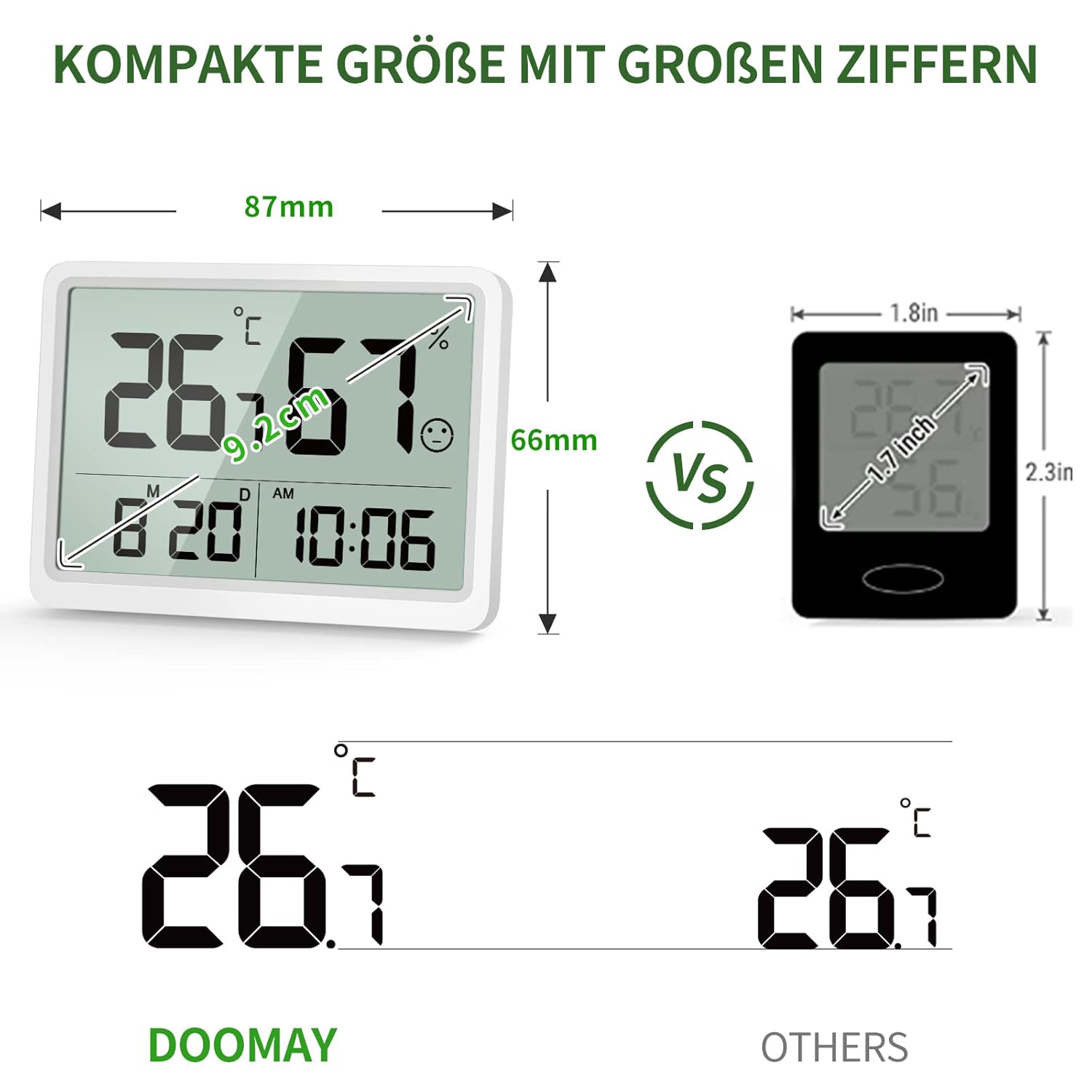DOOMAY Digitales Thermo-Hygrometer Terrarium - Bild 5