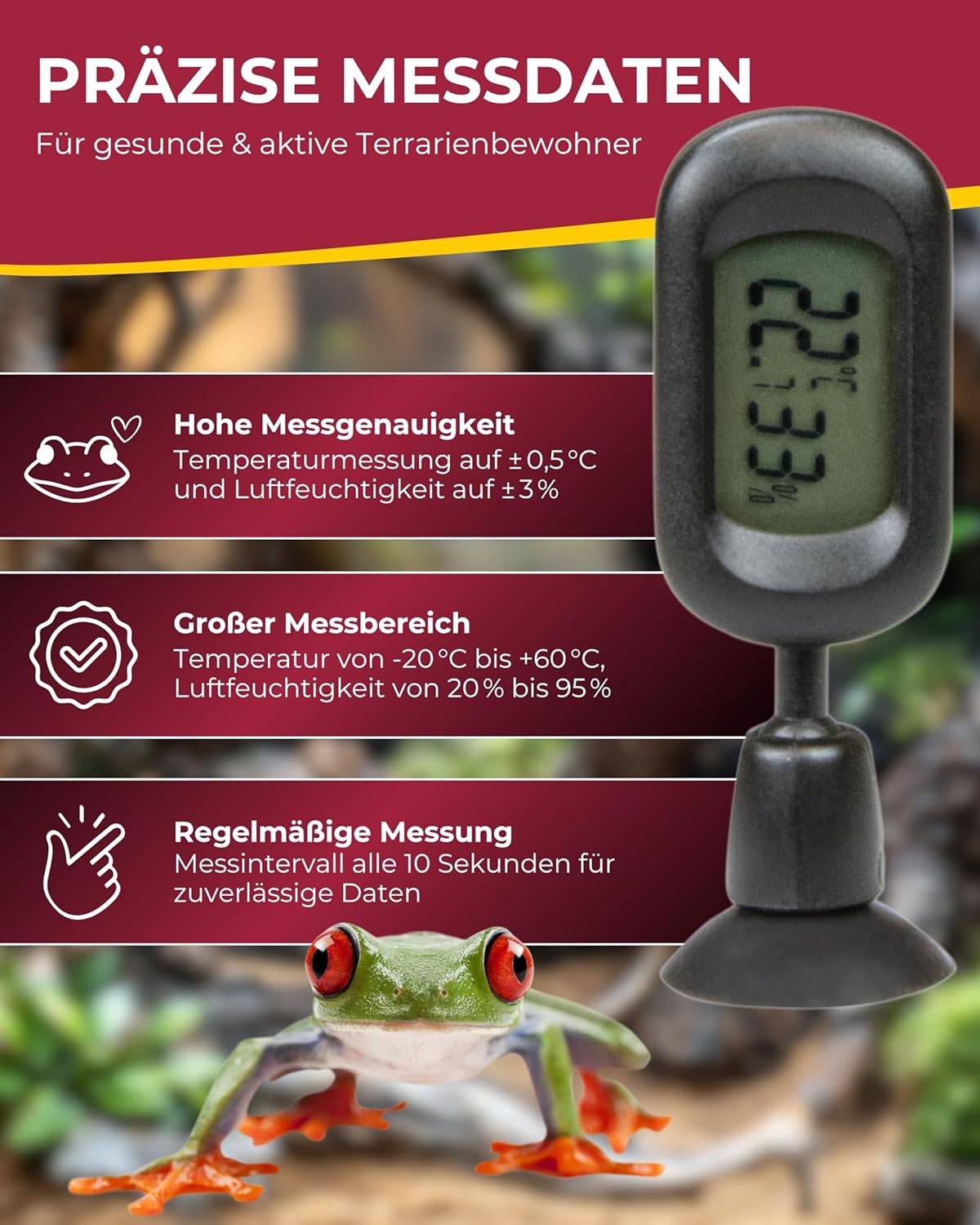 Hobby Digitales Thermo-Hygrometer Terrarium - Bild 4